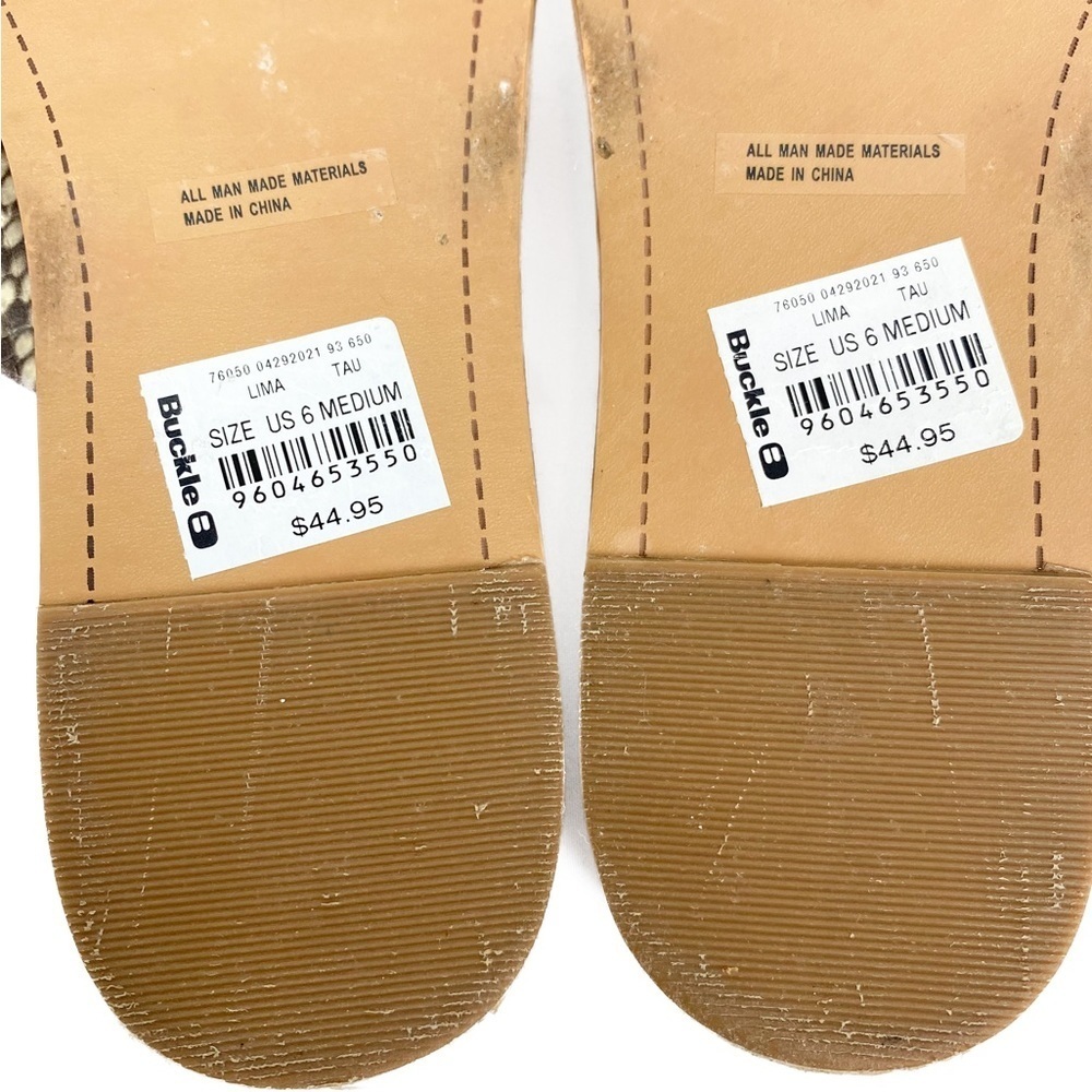 Dolce Vida Ivory Snakeskin Two‎ Tone Slide Sandal - Size 6 - Picture 13 of 13